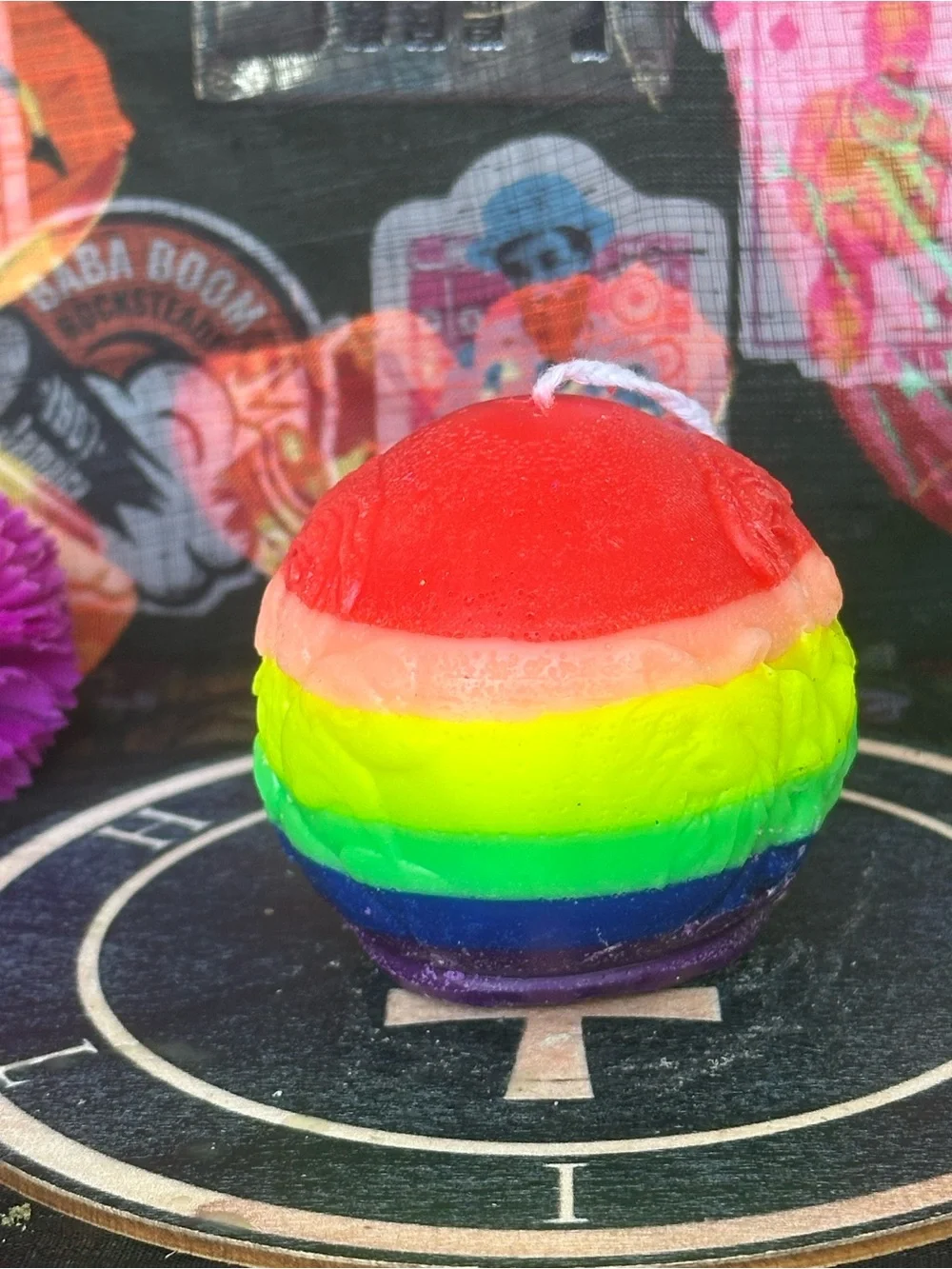 Handmade Rainbow Dog Candle – Multicolor Puppy Decorative Candle